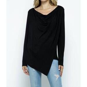 NEW ELLIS cowl asymmetric top in black